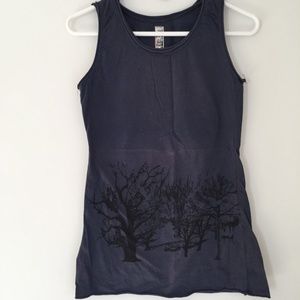 Vintage 90s Tank Sleeveless Tunic Hand Silk Screen